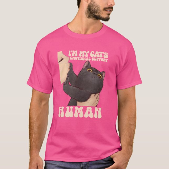 T-shirt Je suis My Cat's Human's Emotional Support Cute Ca (Devant)