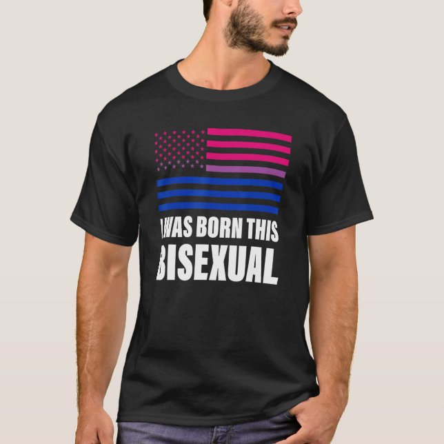 T-shirt Je Suis Né Ce Drapeau Bisexuel Bisexuel Lgbt Gay P (Devant)