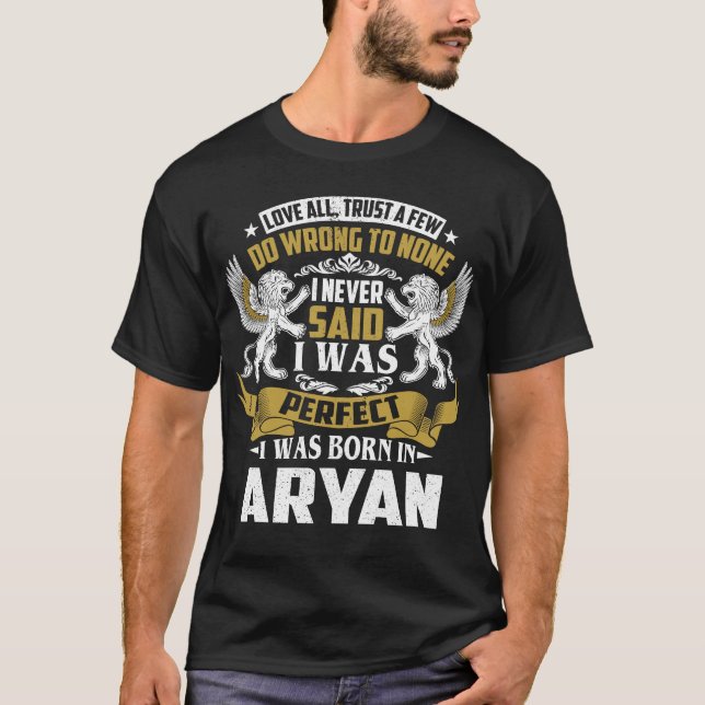 T-shirt Je Suis Né En ARYAN Nom De Famille (Devant)
