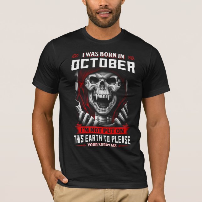T-shirt Je Suis Né En Octobre (Devant)