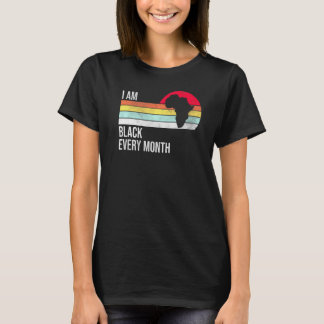 T-shirt Je suis noir chaque mois 2021 Histo afro-américain