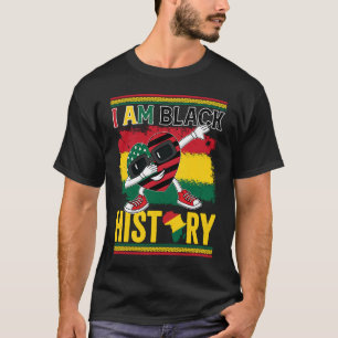 T-shirt Je Suis Noir Histoire American Drapeau mignon Coeu