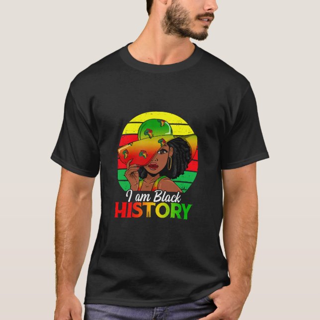 T-shirt Je Suis Noir Histoire Amérique Africaine (Devant)
