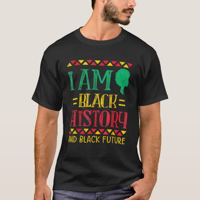 T-shirt Je Suis Noir Histoire Avenir Melanin King Kids Noi (Devant)