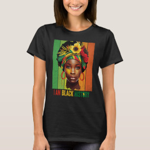 T-shirt JE SUIS NOIR HISTOIRE Femmes Filles Reine Noire Mo