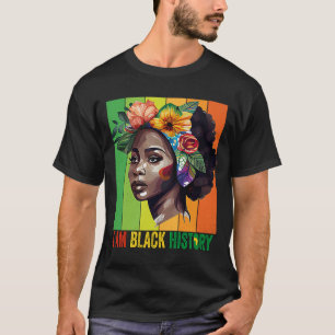 T-shirt JE SUIS NOIR HISTOIRE Femmes Filles Reine Noire Mo
