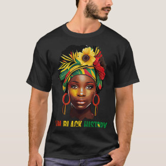 T-shirt JE SUIS NOIR HISTOIRE Femmes Filles Reine Noire Mo