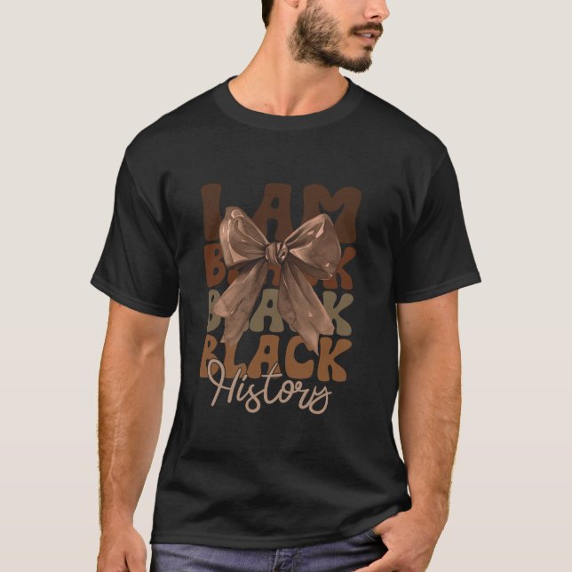 T-shirt Je Suis Noir Histoire Mois Coquette Bow African Am (Devant)