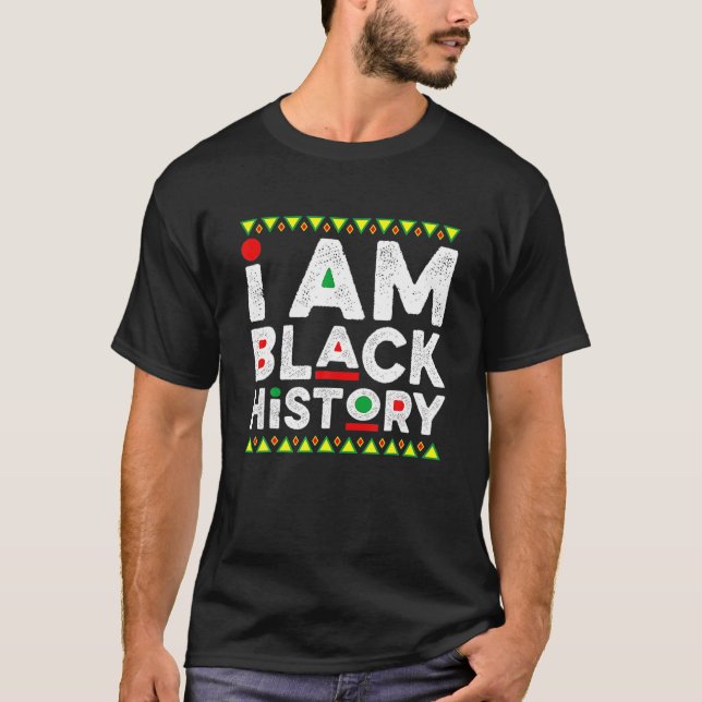 T-shirt Je Suis Noir Histoire Mois Fierté Africaine Améric (Devant)