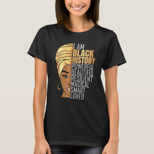 T-shirt Je Suis Noir Histoire Puissante Femmes Filles Blac