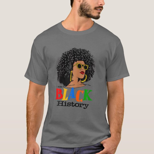 T-shirt Je Suis Noir Histoire Tee Noir Histoire Mois- Roug (Devant)