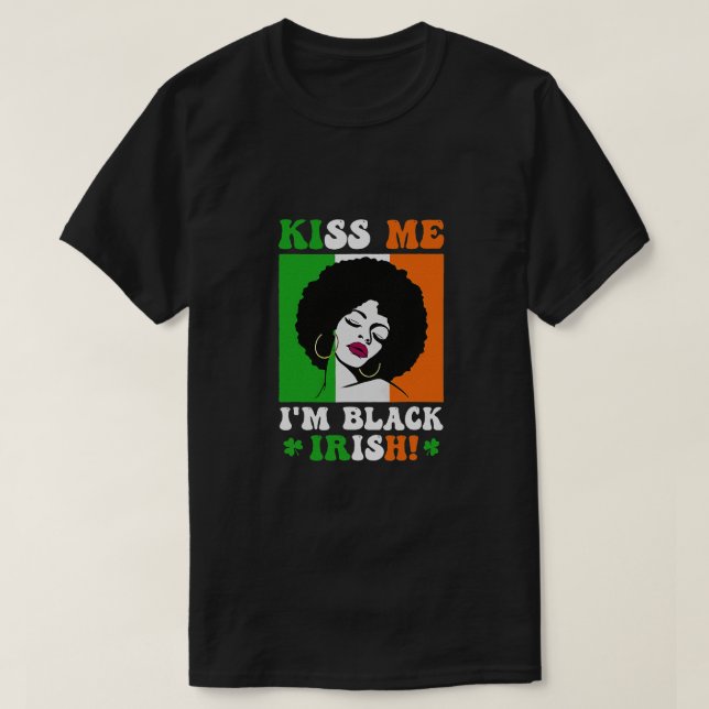 T-shirt Je suis noir Jour de la Saint Patrick irlandais no (Design devant)