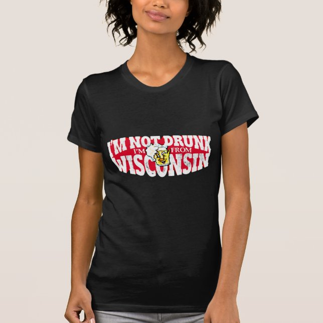 T-shirt Je suis NON BU moi suis DU WISCONSIN (Devant)