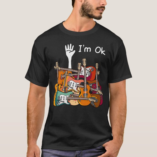 T-shirt Je suis OK Guitariste Guitare (Devant)