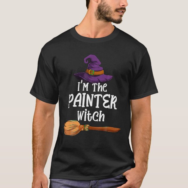 T-shirt Je suis Painter Witch Halloween Matching Group Cos (Devant)