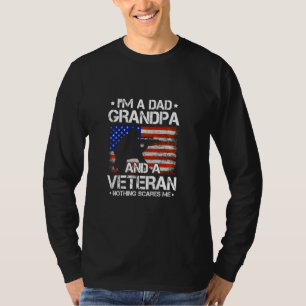 T-shirt Je Suis Papa Grand-Père Et Un Vétéran Drapeau Amér