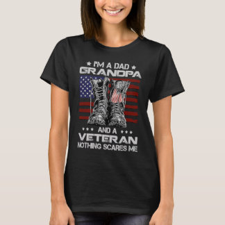 T-shirt Je suis papa grand-père et un vétéran fier papa gr