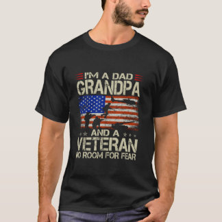 T-shirt Je suis papa grand-père et vétéran drôle Retro Pap