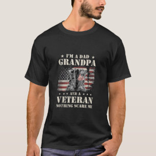 T-shirt Je suis papa grand-père et vétéran du drapeau amér