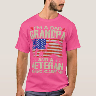 T-shirt Je suis papa grand-père et vétéran Fête des pères 