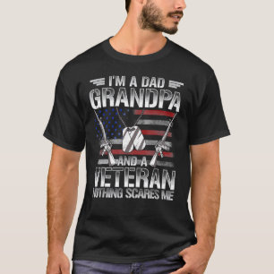 T-shirt Je suis papa grand-père et vétéran Fête des pères
