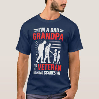 T-shirt Je suis papa grand-père et vétéran papa grand-père