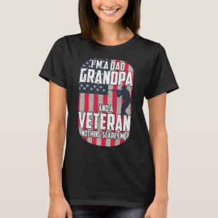 T-shirt Je suis papa papi et vétéran rien ne me fait peur