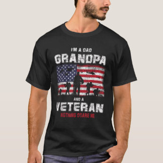 T-shirt Je suis papa papi et vétéran rien ne me fait peur