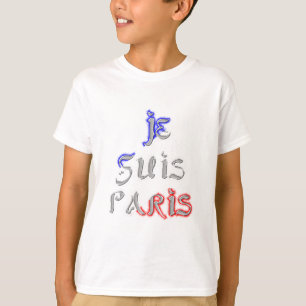 T-shirt Je Suis Paris I Love Paris Texte Art Imprimer