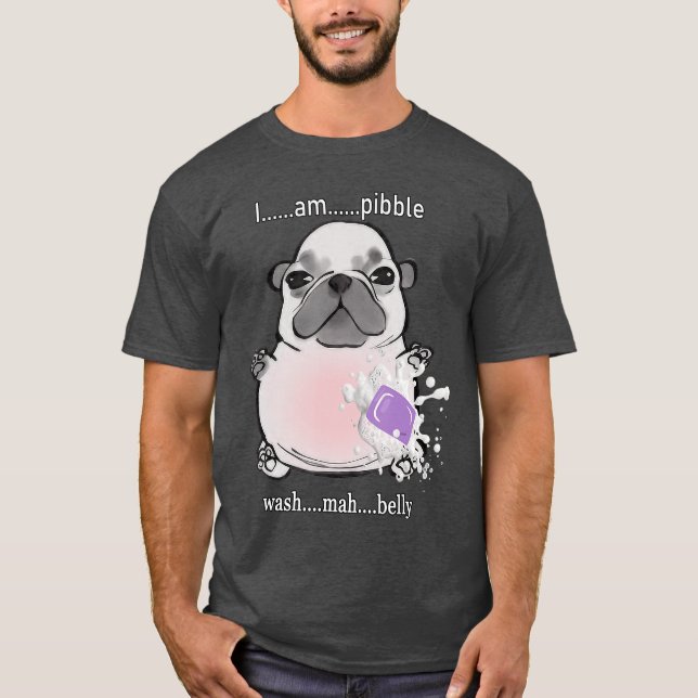 T-shirt Je suis Pibble lave mon ventre Pibble Meme Chien d (Devant)