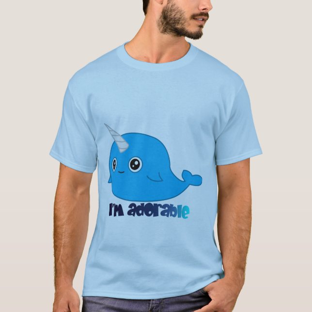 T-shirt Je suis pièce en t adorable d'hommes de Narwhal (Devant)