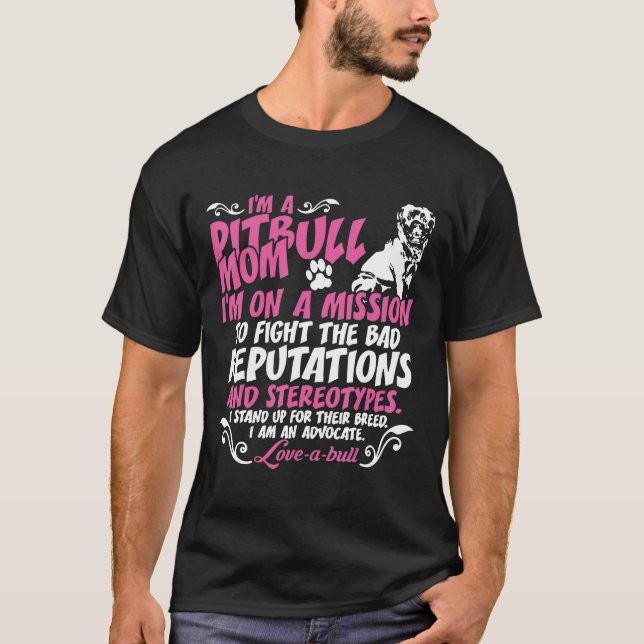 T-shirt Je Suis Pit Bull Maman En Mission (Devant)