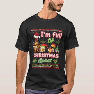 T-shirt Je Suis Plein De Noël Spirit Bourbon Boire Swea
