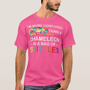 T-shirt Je Suis Plus Confondu Qu'Un Chameleon Dans Un Sac