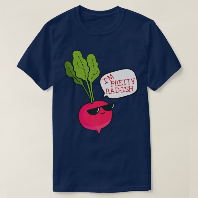 T-shirt Je suis plutôt RadIsh Funny Vegetarian Vegan Radis (Design devant)