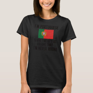 T-shirt Je suis Portugais Drapeau Portugal Racines Portuga