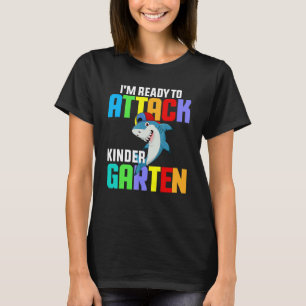 T-shirt Je suis prêt à attaquer le requin de la maternelle