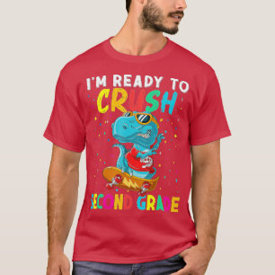 T-shirt Je suis prêt à écraser 2e année T Rex Dino Retour 