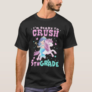 T-shirt Je suis prêt à écraser-5Ème année-licorne-sirène-m