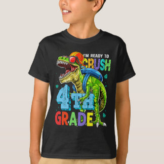 T-shirt Je suis prêt à écraser la 4e année Dinosaure Ck po