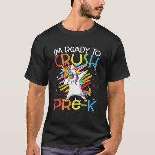 T-shirt Je suis prêt à écraser la licorne de qualité pré-K