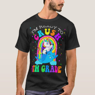 T-shirt Je suis prêt à écraser la licorne Narwhal de 4e an