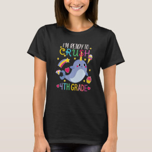T-shirt Je suis prêt à écraser l'arc-en-ciel Narwhal bébé