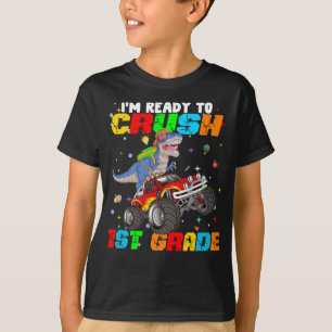 T-shirt je suis prêt à écraser le dinosaure de 1ère classe