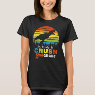 T-shirt Je suis prêt à écraser le dinosaure de 2e année de