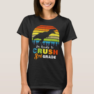 T-shirt Je suis prêt à écraser le dinosaure de 3e année