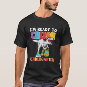 T-shirt Je suis prêt à écraser le dinosaure de jardin d'en