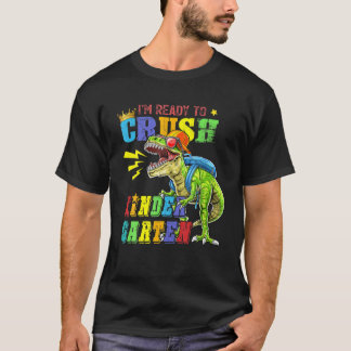 T-shirt Je suis prêt à écraser le dinosaure de jardin d'en