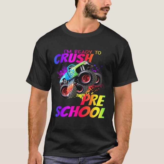 T-shirt Je Suis Prêt À Écraser Les Enfants De Camion Monst (Devant)