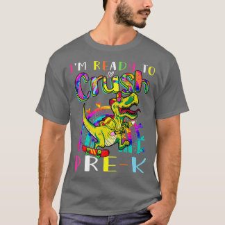 T-shirt Je Suis Prêt À Écraser Pré K Garçons Dinosaur Tie